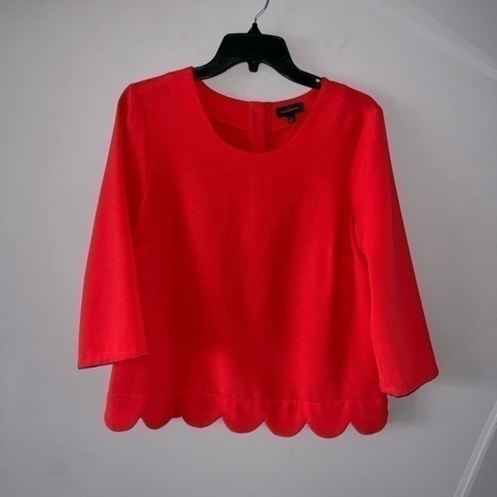 Coral red long sleeve blouse The Limited Small